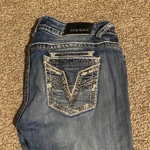 Vigoss Women's Distressed Blue Boot Cut Jeans